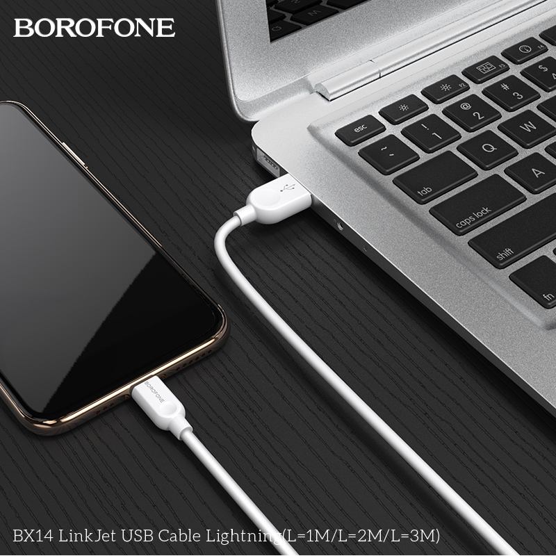 BOROFONE BX14 LinkJet USB-A to Lightning cable 2m NZ 8